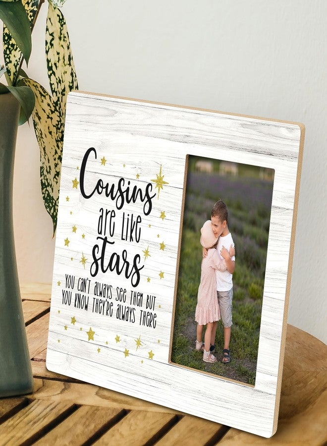 SRADMO Cousins Picture Frame, Cousin Gifts for Women, Cousins are Like Stars 10x8 inch Wooden Tabletop Photo Frame - Image 5